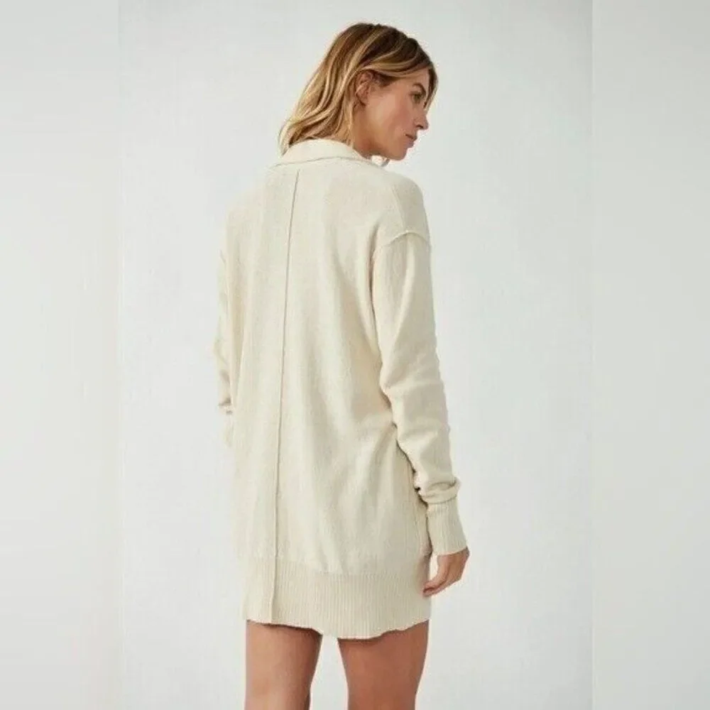Free People Desert Blazer Cardigan Sweater Size XS‎ Natural Beige